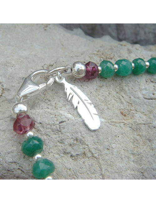 Bracelet en pierre émeraude