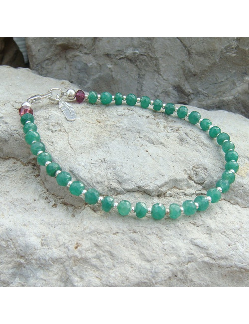Bracelet en pierre émeraude