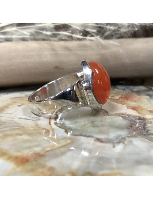 Bague en cornaline sur argent 925