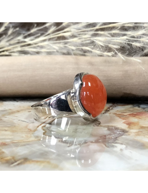 Bague en cornaline sur argent 925