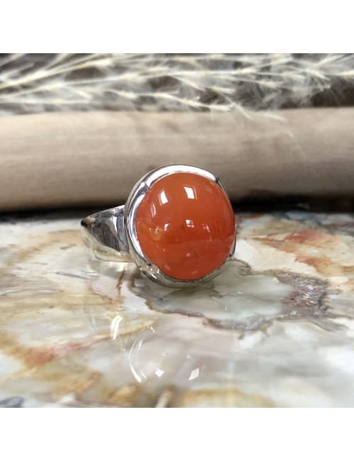 Bague en cornaline sur argent 925