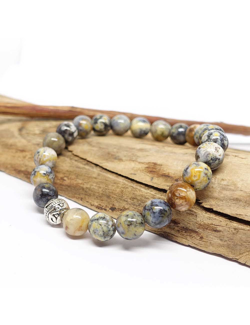 Jaspe orbiculaire (océan), Bracelet extensible 8 mm