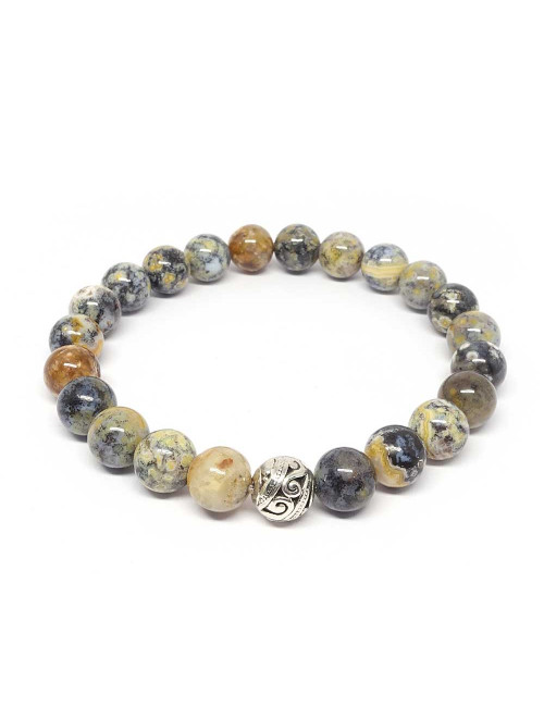 Jaspe orbiculaire (océan), Bracelet extensible 8 mm