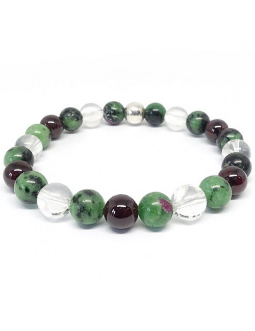 Zoisite, grenat et cristal de roche