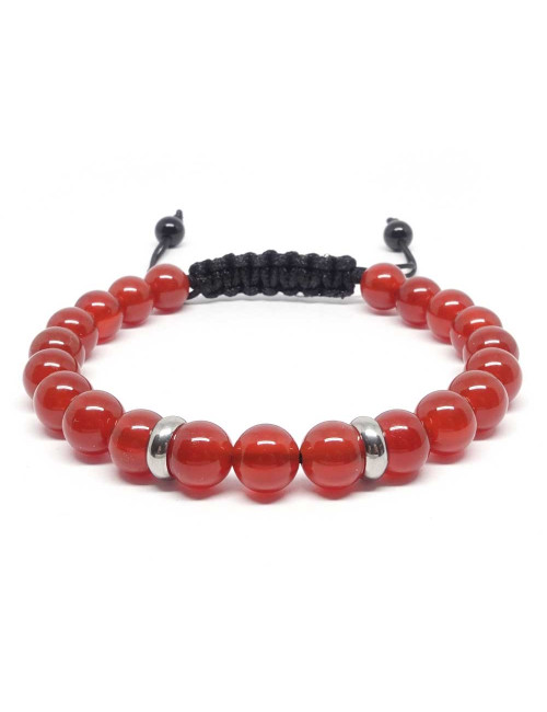 Bracelet sur cordon pour Homme en pierre Cornaline
