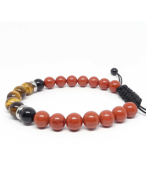 Jaspe rouge, onyx et oeil de tigre