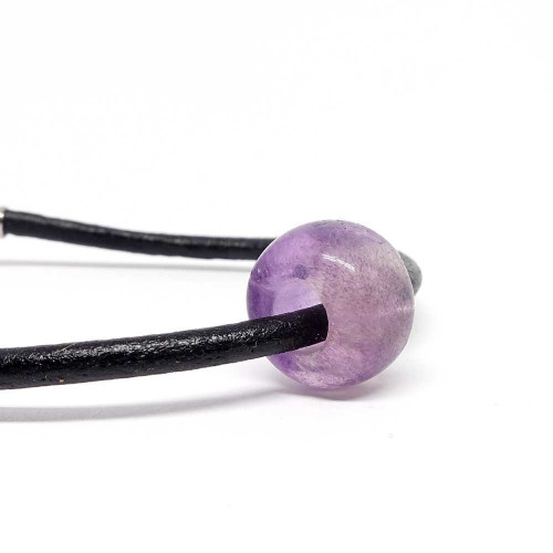 Perle améthyste facettée large trou 3 mm