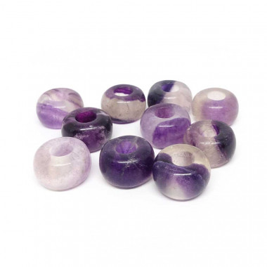 Perle améthyste facettée large trou 3 mm