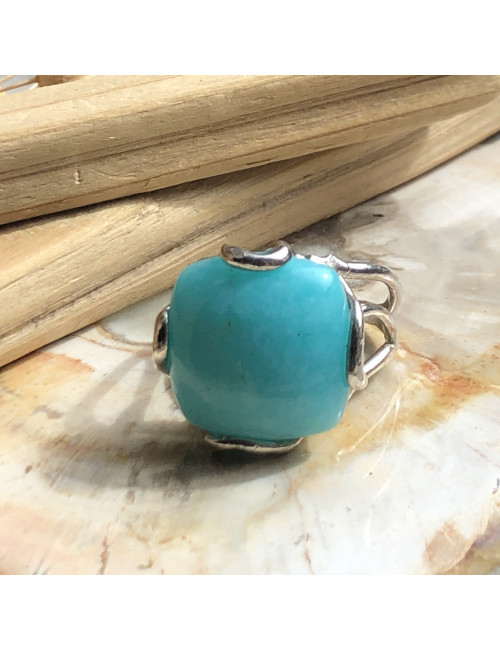Amazonite, Bague ajustable argent 925