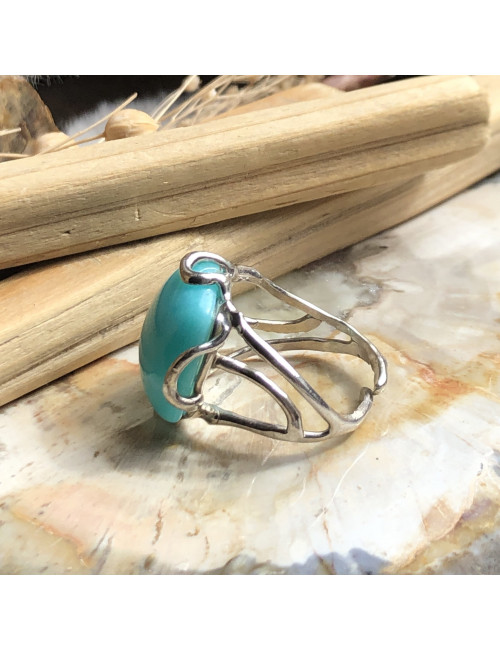 Amazonite, Bague ajustable argent 925