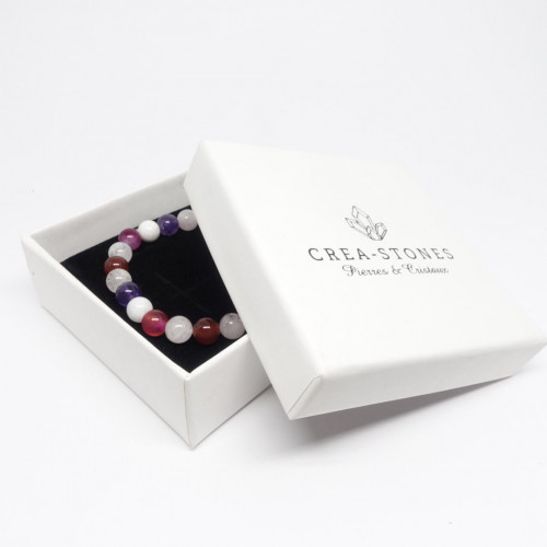 Bracelet bien-être extensible en pierre pour Manifester, attirer & renforcer l'amour & l'affection