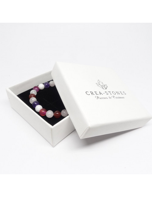 Bracelet bien-être extensible en pierre pour Manifester, attirer & renforcer l'amour & l'affection