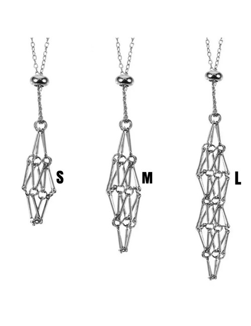 Collier porte pierre en acier inoxydable doré Taille M