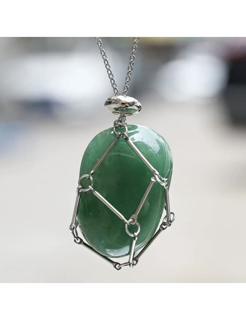 Collier porte pierre en acier inoxydable doré Taille M