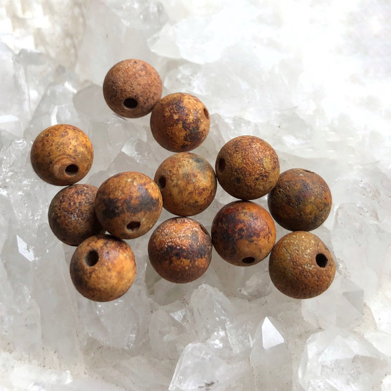 Perles en agate brune du Tibet pour la création de votre bijou