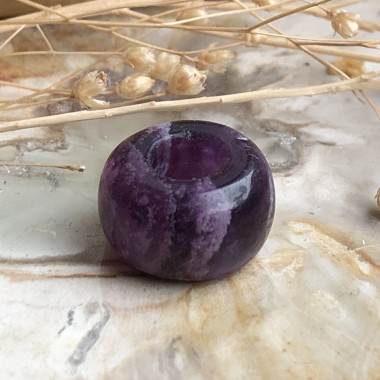Perle améthyste facettée large trou 3 mm