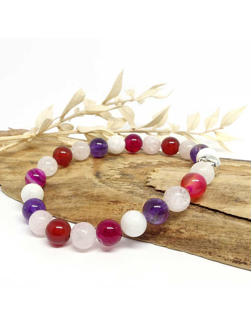 Bracelet bien-être extensible en pierre pour Manifester, attirer & renforcer l'amour & l'affection