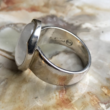 Pierre de lune, Bague argent 925 T 55