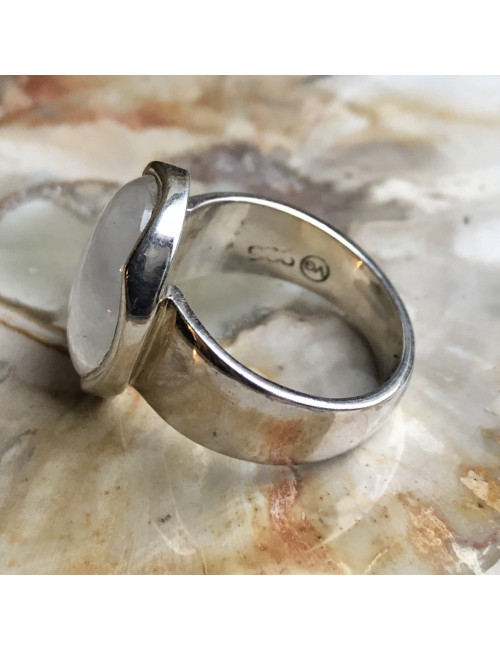 Pierre de lune, Bague argent 925 T 55