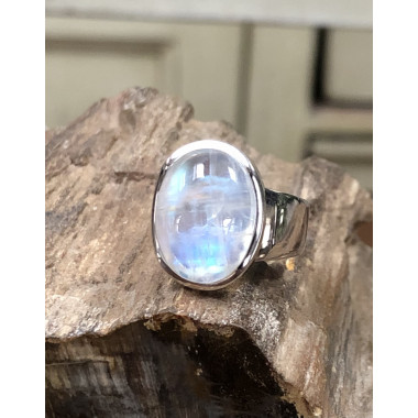 Pierre de lune, Bague argent 925 T 55