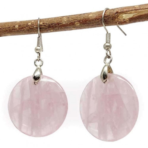 Boucles D'oreilles Anciennes Pendantes - Argent 925 Massif Avec Quartz Rutile Naturel - Pierres Argentées - Fermoir Dormeuse