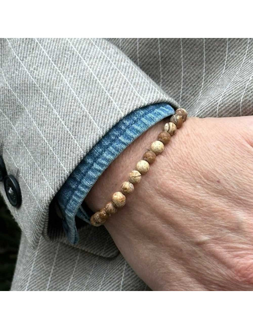 Bracelet extensible en pierre Jaspe paysage.