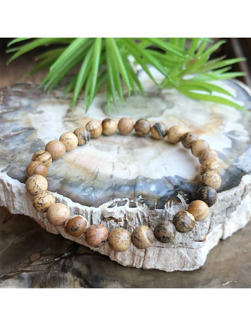 Bracelet extensible en pierre Jaspe paysage.