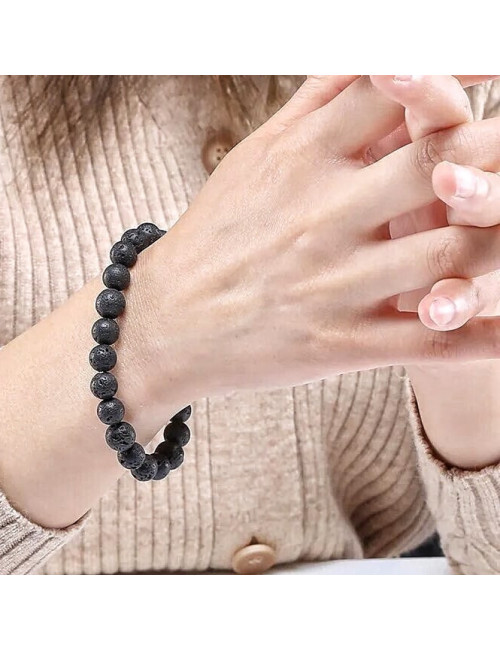 Bracelet extensible en Pierre de lave