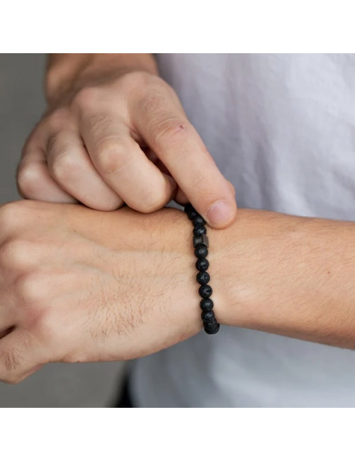 Bracelet extensible en Pierre de lave