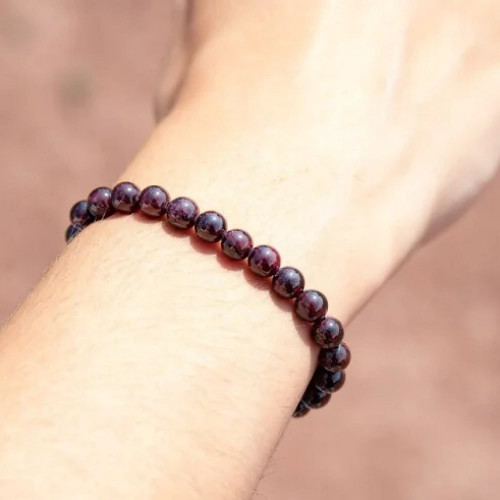 Grenat, Bracelet extensible peres de 6 mm