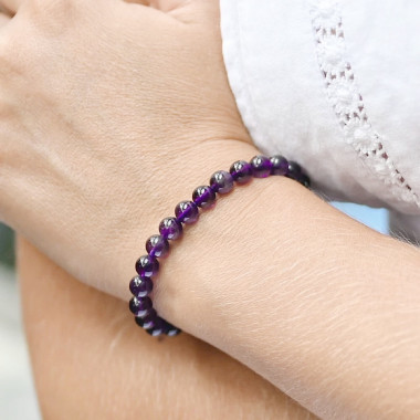 Bracelet en améthyste facettée