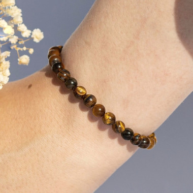 copy of Bracelet extensible en oeil de tigre, perles de  6 mm