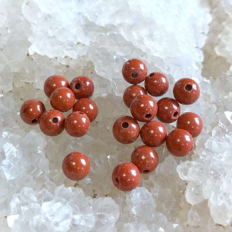 Perles en pierre de jaspe rouge pour la création de bracelets, colliers, boucles d’oreilles