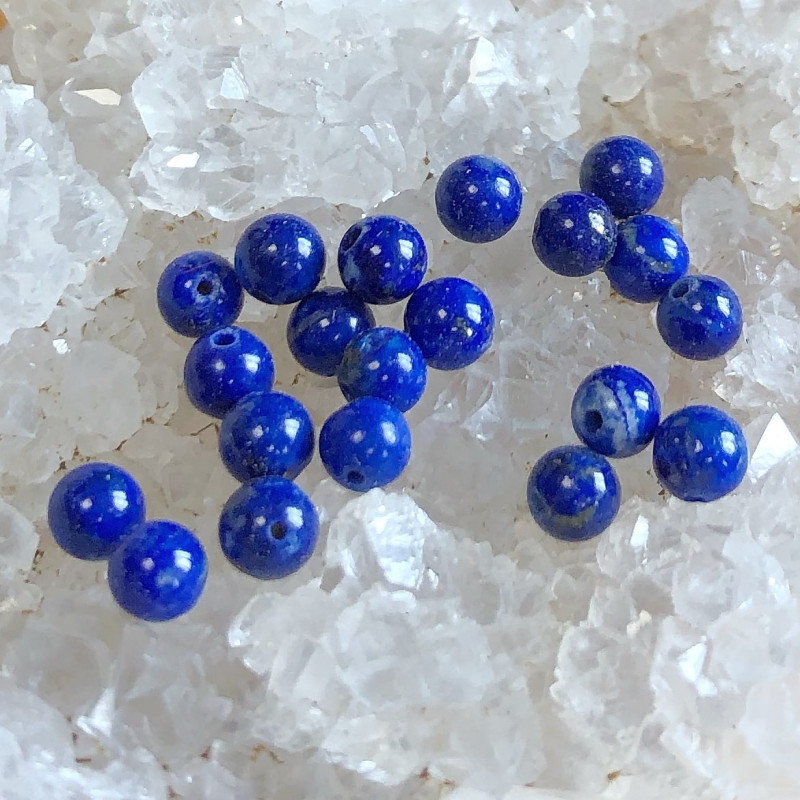 Perles de 4 mm en pierre de lapis lazuli pour créer vos bijoux en pierre