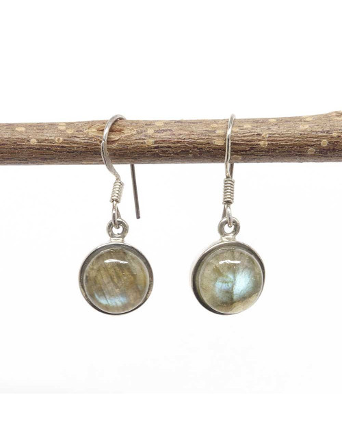 Boucles d'oreilles argent et pierre de Labradorite