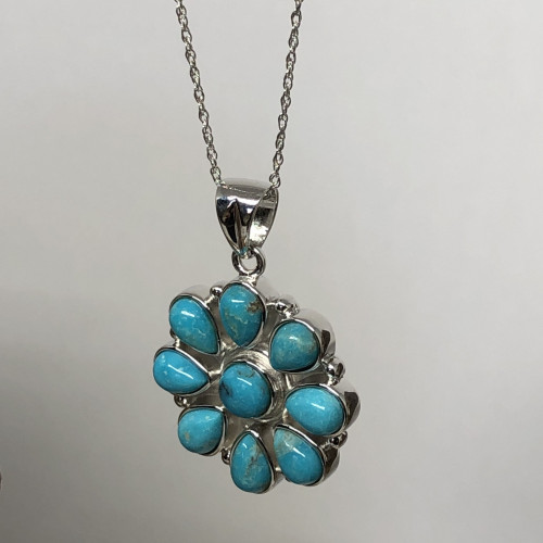 Turquoise, Pendentif argent 925