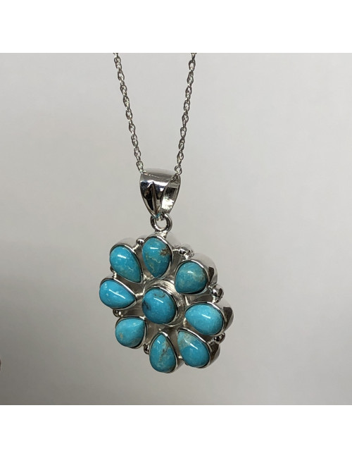 Turquoise, Pendentif argent 925