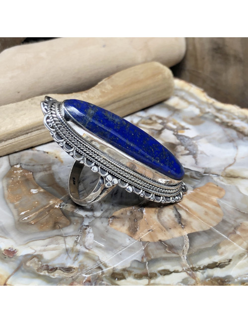 Bague en argent et en pierre de lapis lazuli