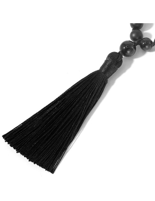 Le Mālā de 108 perles « Shāṛvanī » onyx et lave