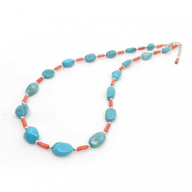copy of Collier turquoise et corail