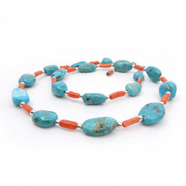 copy of Collier turquoise et corail