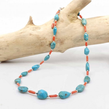 copy of Collier turquoise et corail