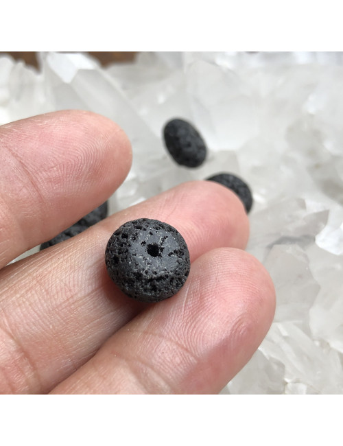 Perles rondelles en pierre de lave