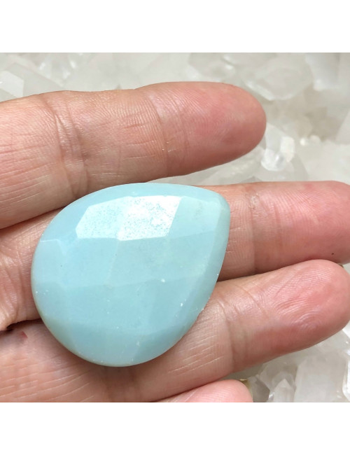 Grande perle facettée en pierre amazonite