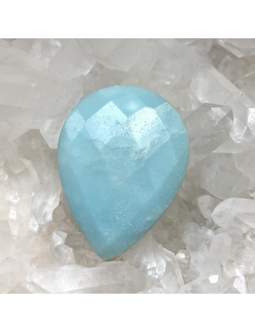 Grande perle facettée en pierre amazonite