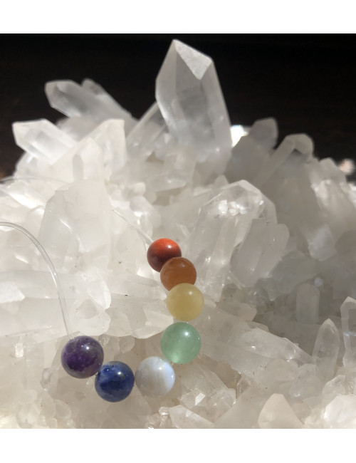 Pierres des 7 chakras ⌀ 8 mm , 7 perles