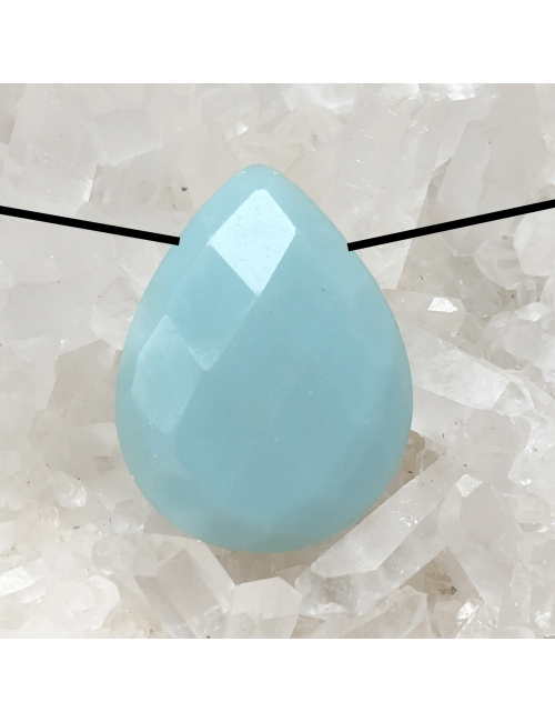 Grande perle facettée en pierre amazonite