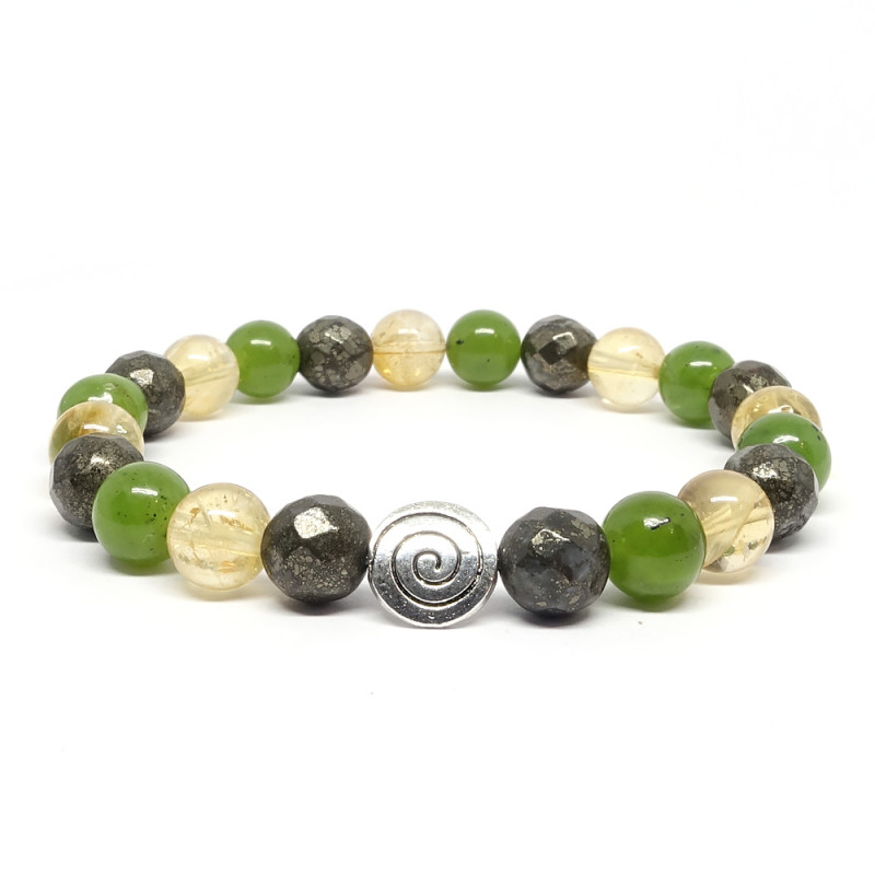 Bracelet Jade Pyrite et Citrine