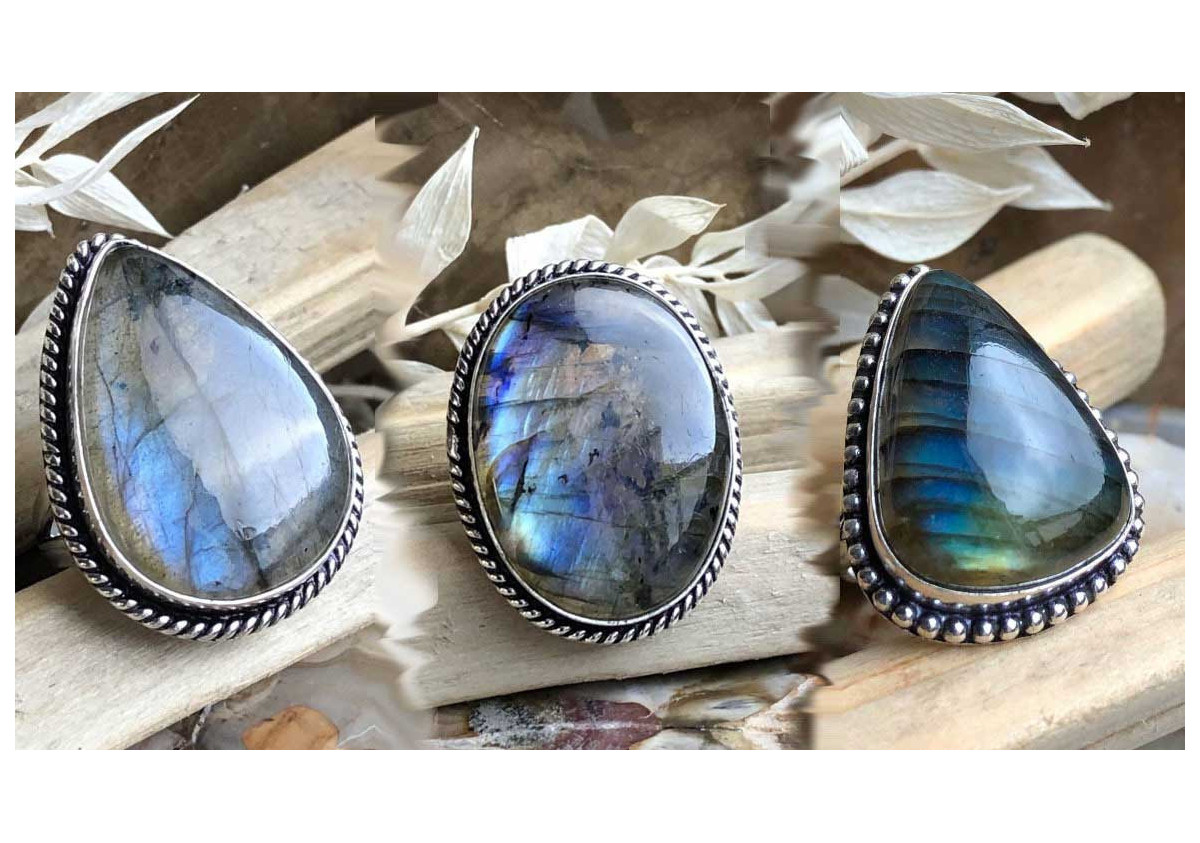 Bagues en Labradorite véritables et argent 925