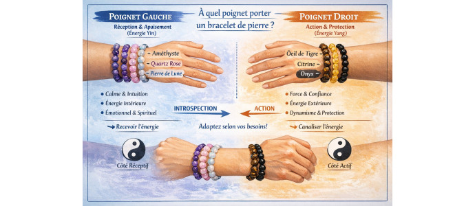 À quel poignet porter un bracelet de pierre